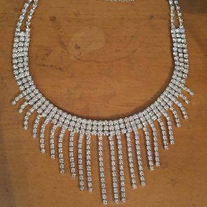 Rhinestone Fringe Necklace